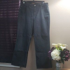 Black wash boot cut jeans